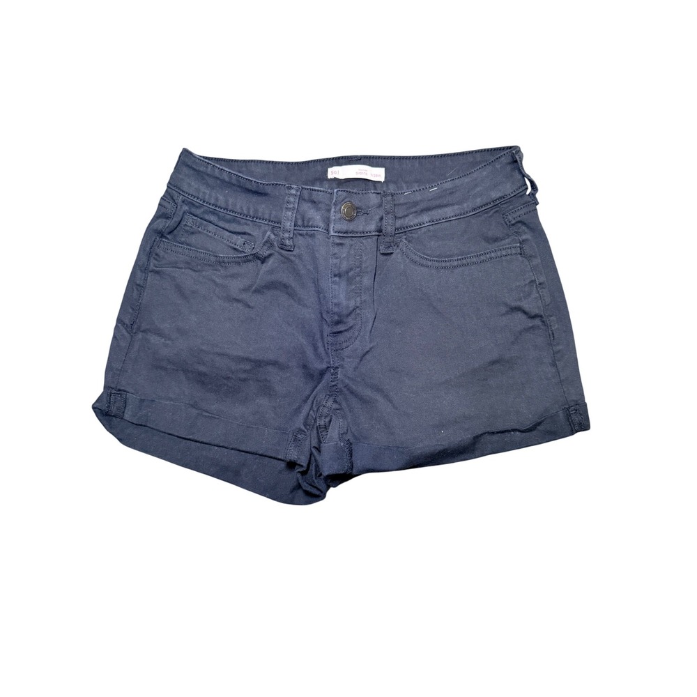 Black Low Rise Shorts Y2K Mini Shorty Fitted Casual Size 7 28 Waist